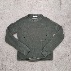Dont Ask Why Green Distressed Sweater One Size